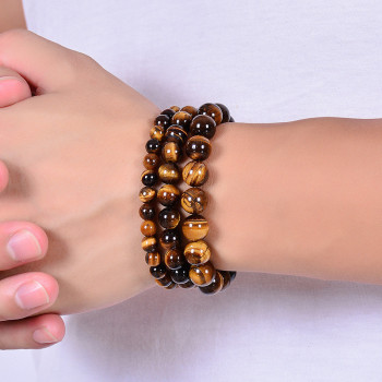 Bracelet en pierres naturelles – Style européen‑américain