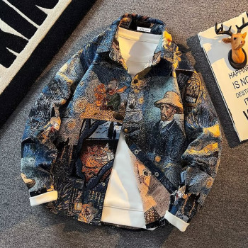 Chemise ethnique multicolore rétro homme | Idimba.com