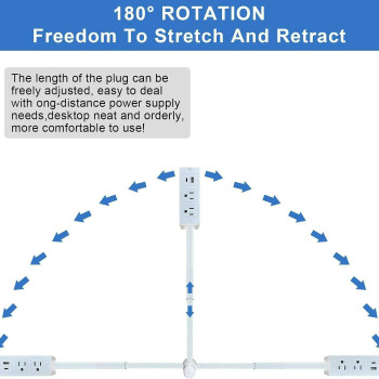 Multiprise murale télescopique 3 prises – Support téléphone