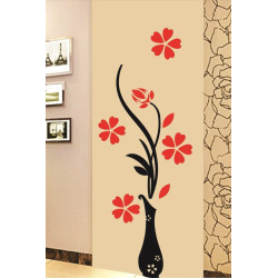 Sticker mural « Fleurs avec vase » – Décoration d'intérieur élégante et facile | Achetez maintenant